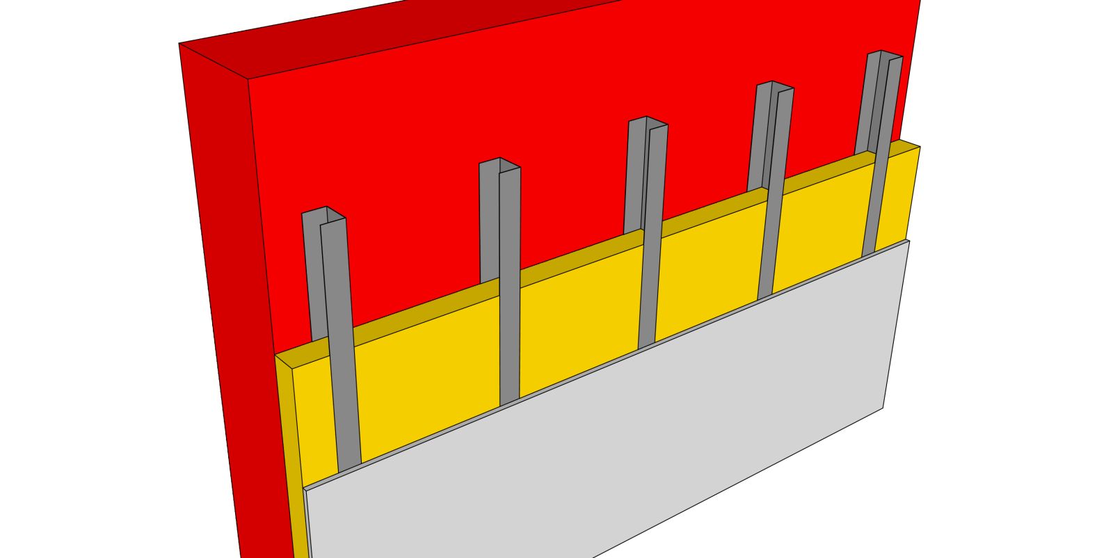 Opbouw wand Metal Studs